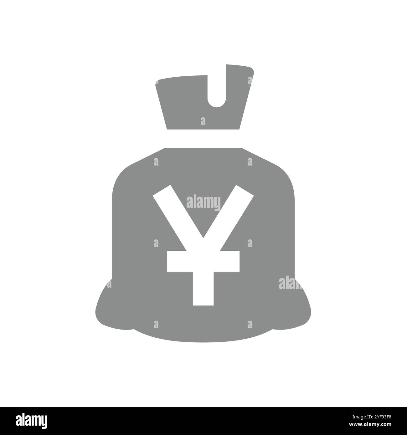 Icona vettore yuan cinese del moneybag. Simbolo del sacco o della borsa. Illustrazione Vettoriale