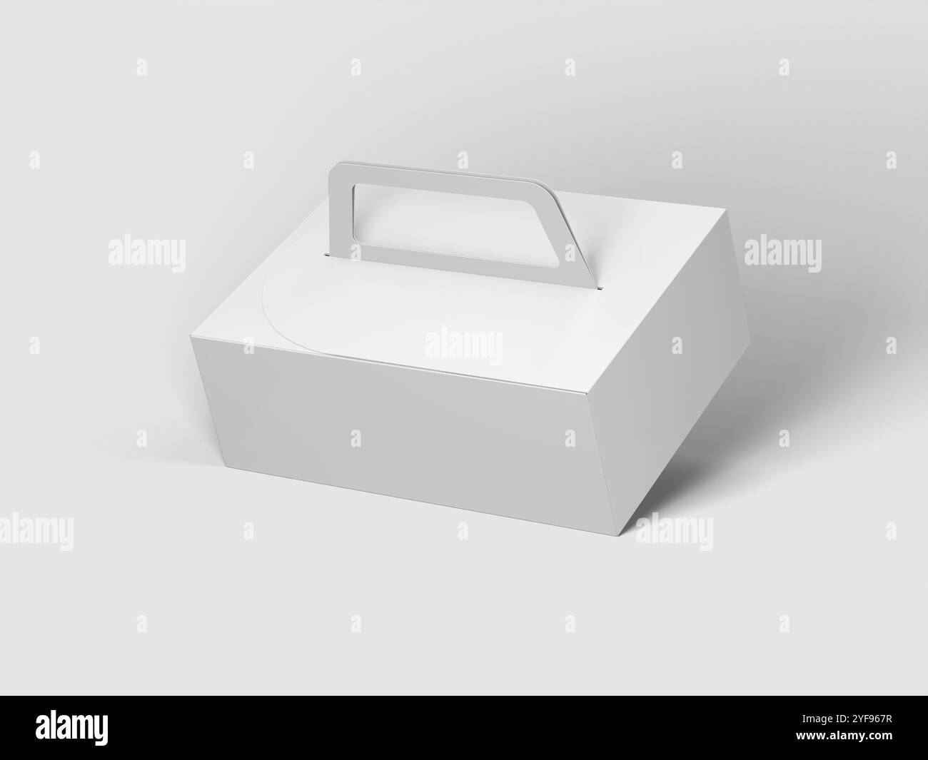 White Blank Takeaway Package 3D Render Mockup Foto Stock