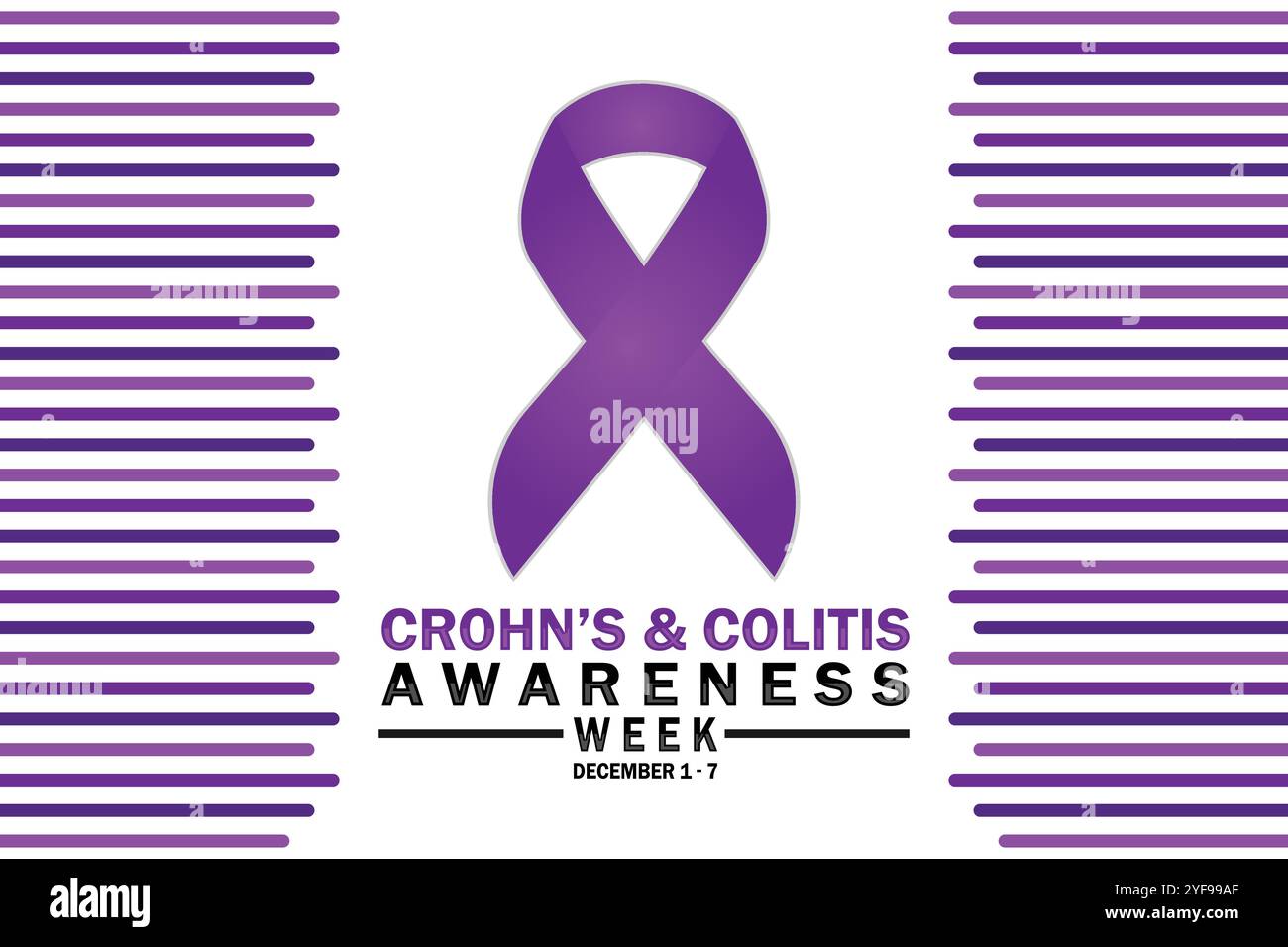 Crohn's and Colitis Awareness Week illustrazione moderna. 1-7 dicembre. Adatto per biglietti d'auguri, poster e striscioni Illustrazione Vettoriale