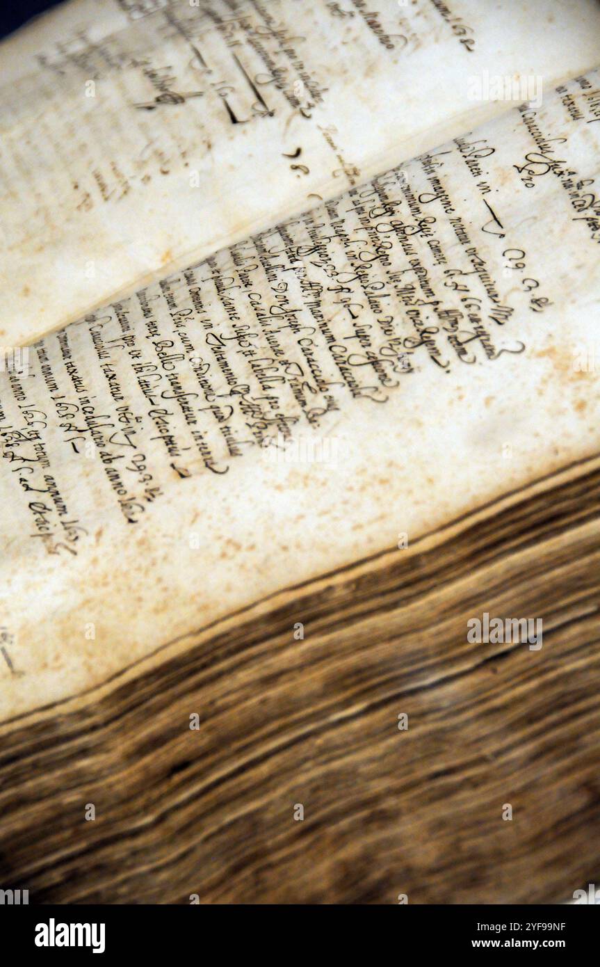 Interno dell'Archivio di Stato di Napoli. Italia Foto Stock