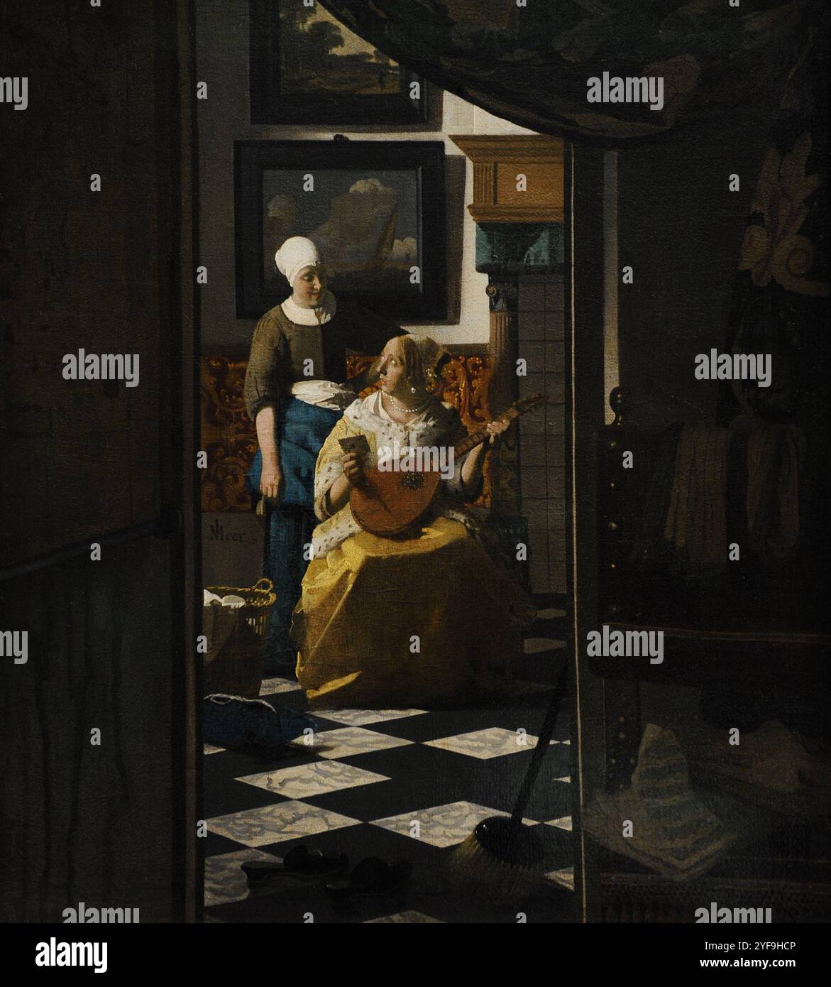 Johannes Vermeer (1632-1675). Pittore olandese. La lettera d'amore, 1669-1670. Olio su tela, 44 x 98,5 cm. Rijksmuseum. Amsterdam, Paesi Bassi. Foto Stock