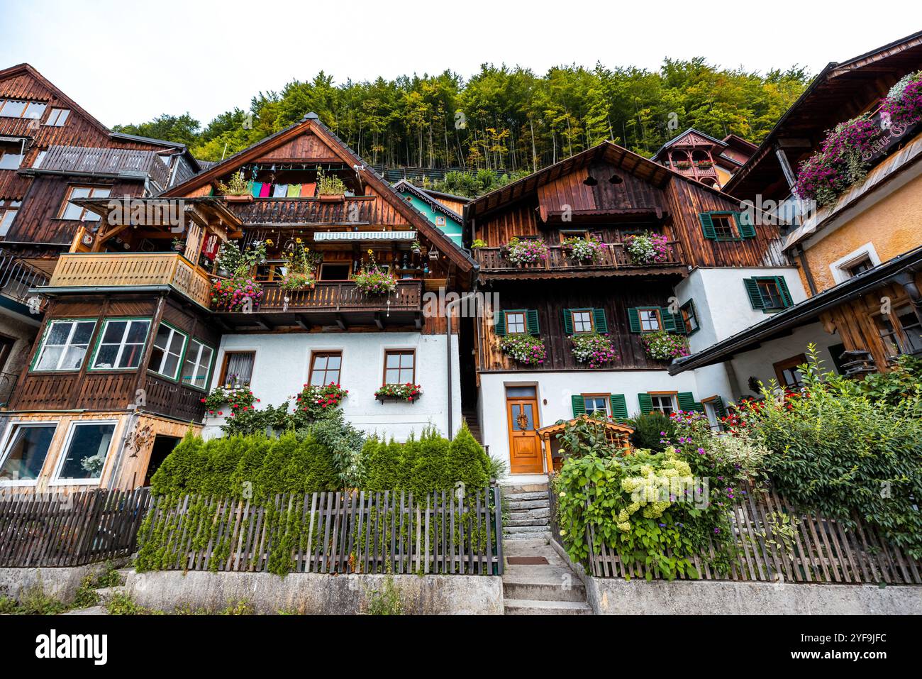 Casa tradizionale in legno alpino, bellezza rustica Foto Stock