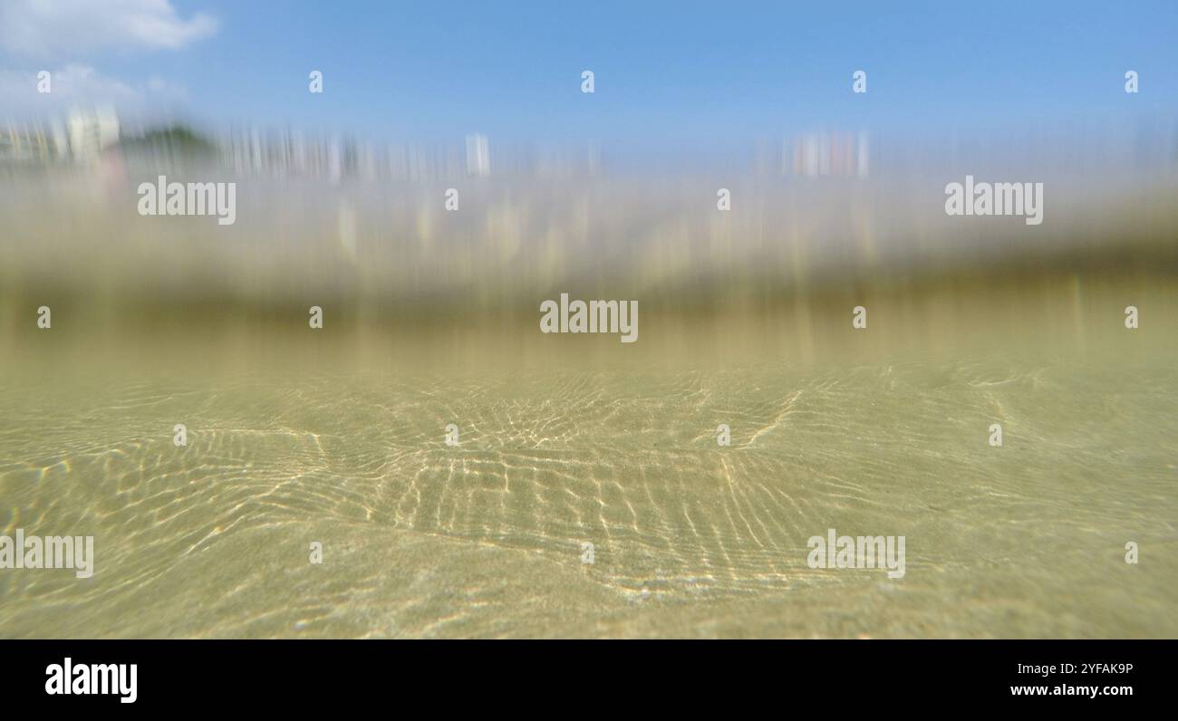 Fondo oceanico sottomarino con fondale roccioso Foto Stock