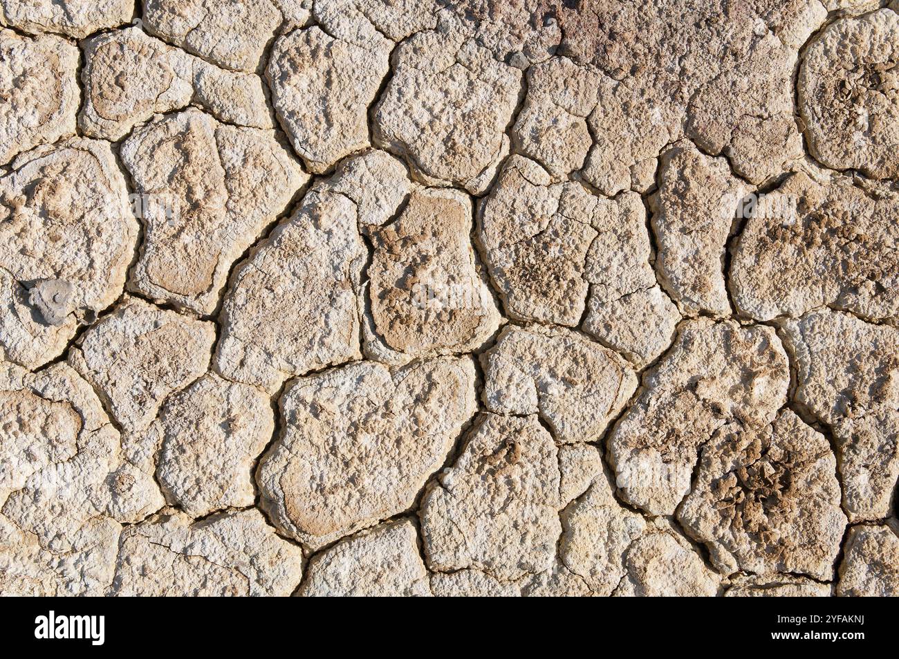 Fondo smerigliato asciutto e incrinato. Immagine concettuale del riscaldamento globale Foto Stock