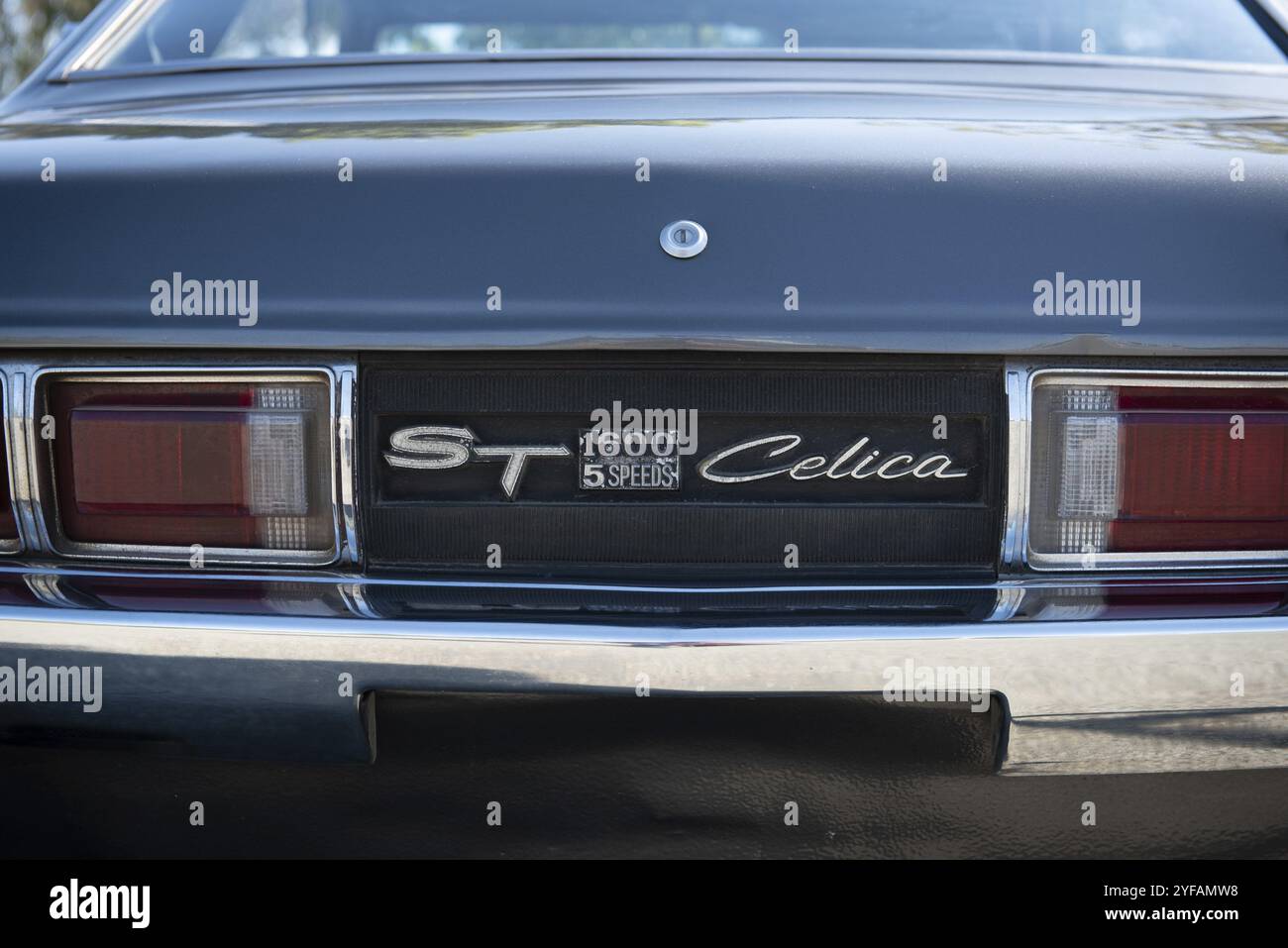 Nicosia Cyprus, 14 ottobre 2018: Vista posteriore della classica auto sportiva Toyota Celica da collezione. Auto di lusso d'epoca Foto Stock