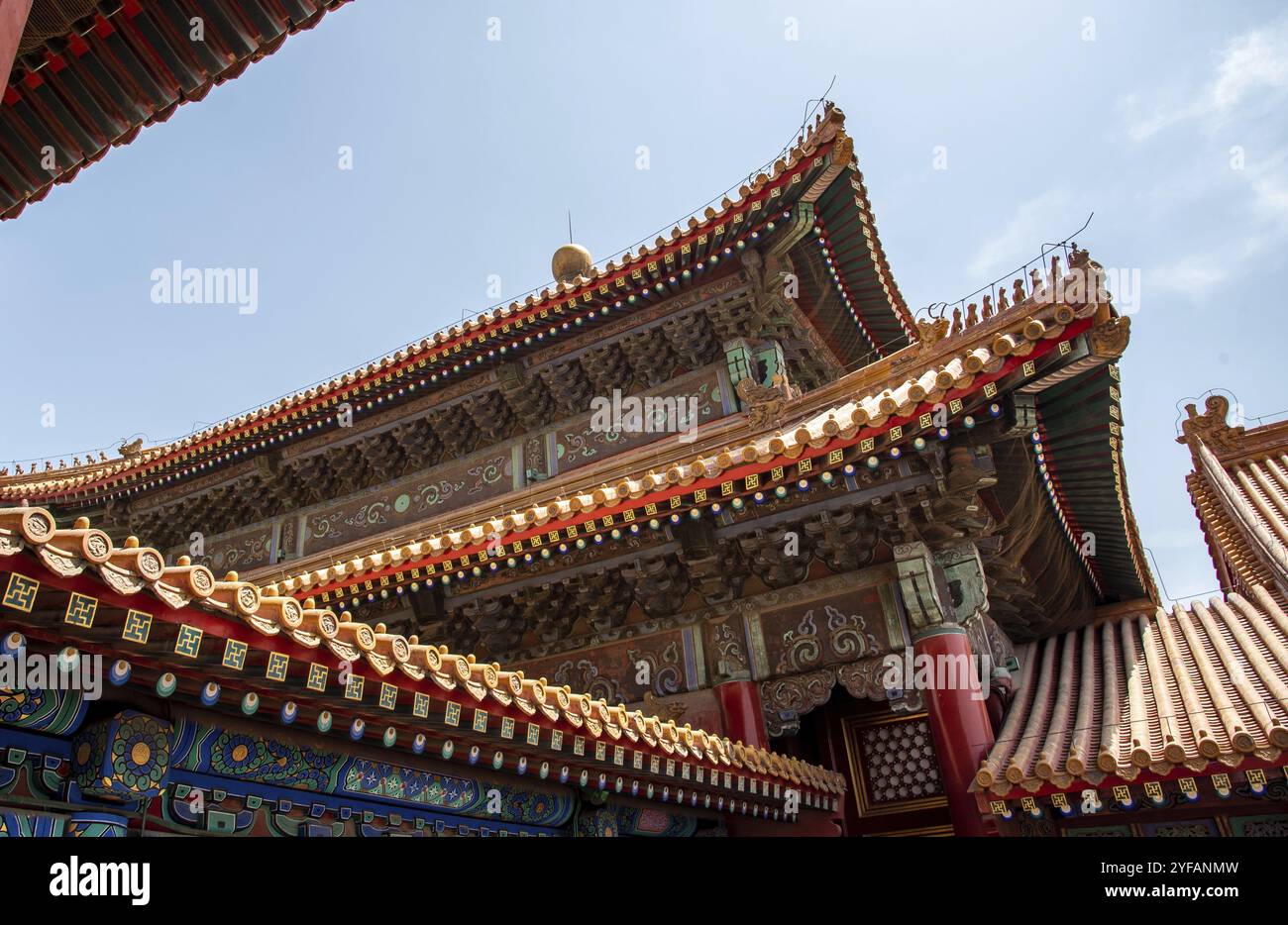 Pagode all'interno del territorio del Museo della Citta' Proibita di Pechino nel cuore della citta', Cina, Asia Foto Stock