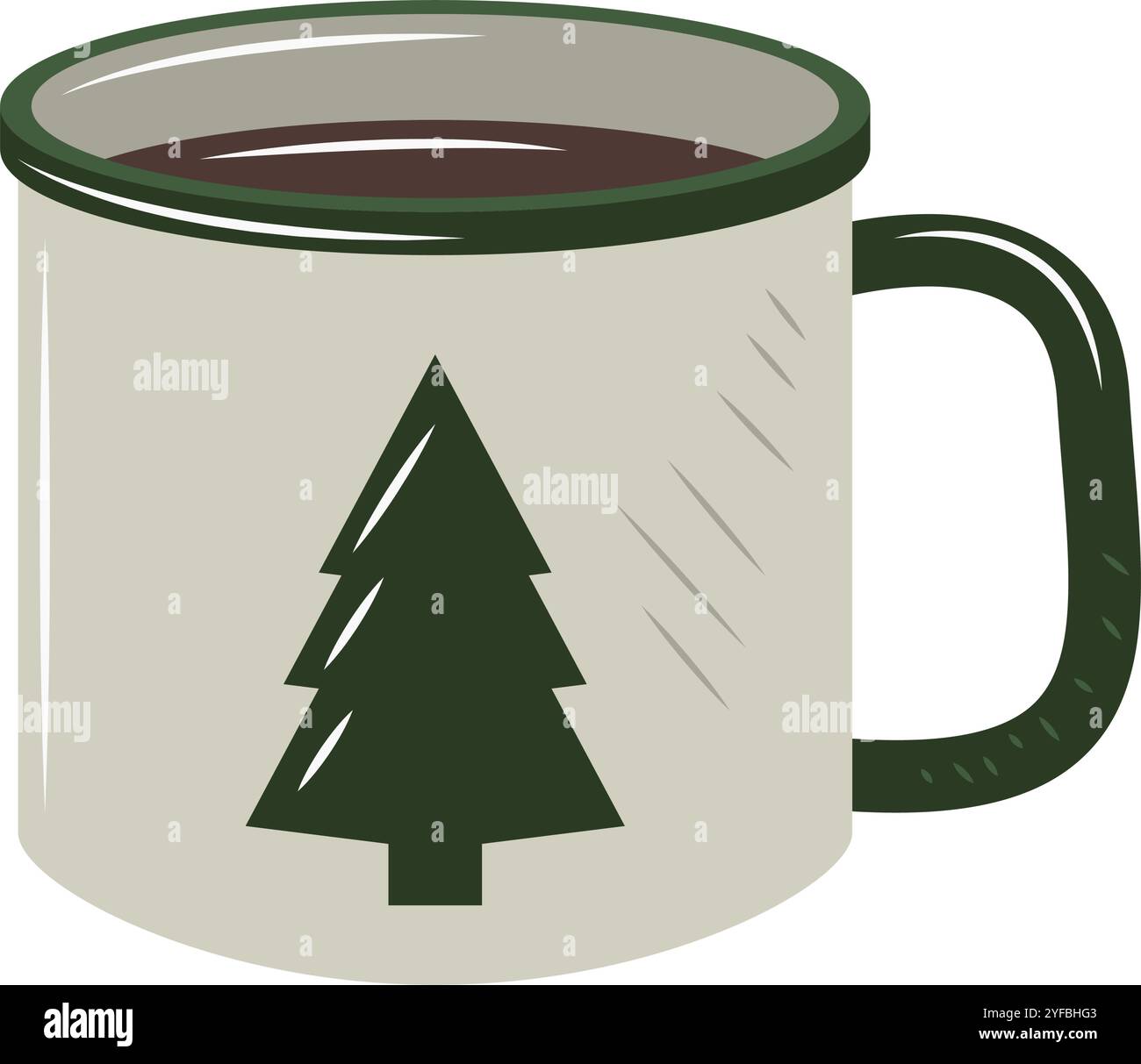 tazza con stampaggio di pini Illustrazione Vettoriale