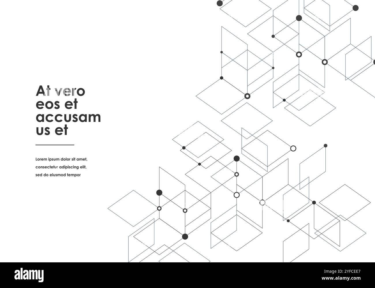 molecole di connessione vettoriale con linee di punti su sfondo bianco destro Illustrazione Vettoriale