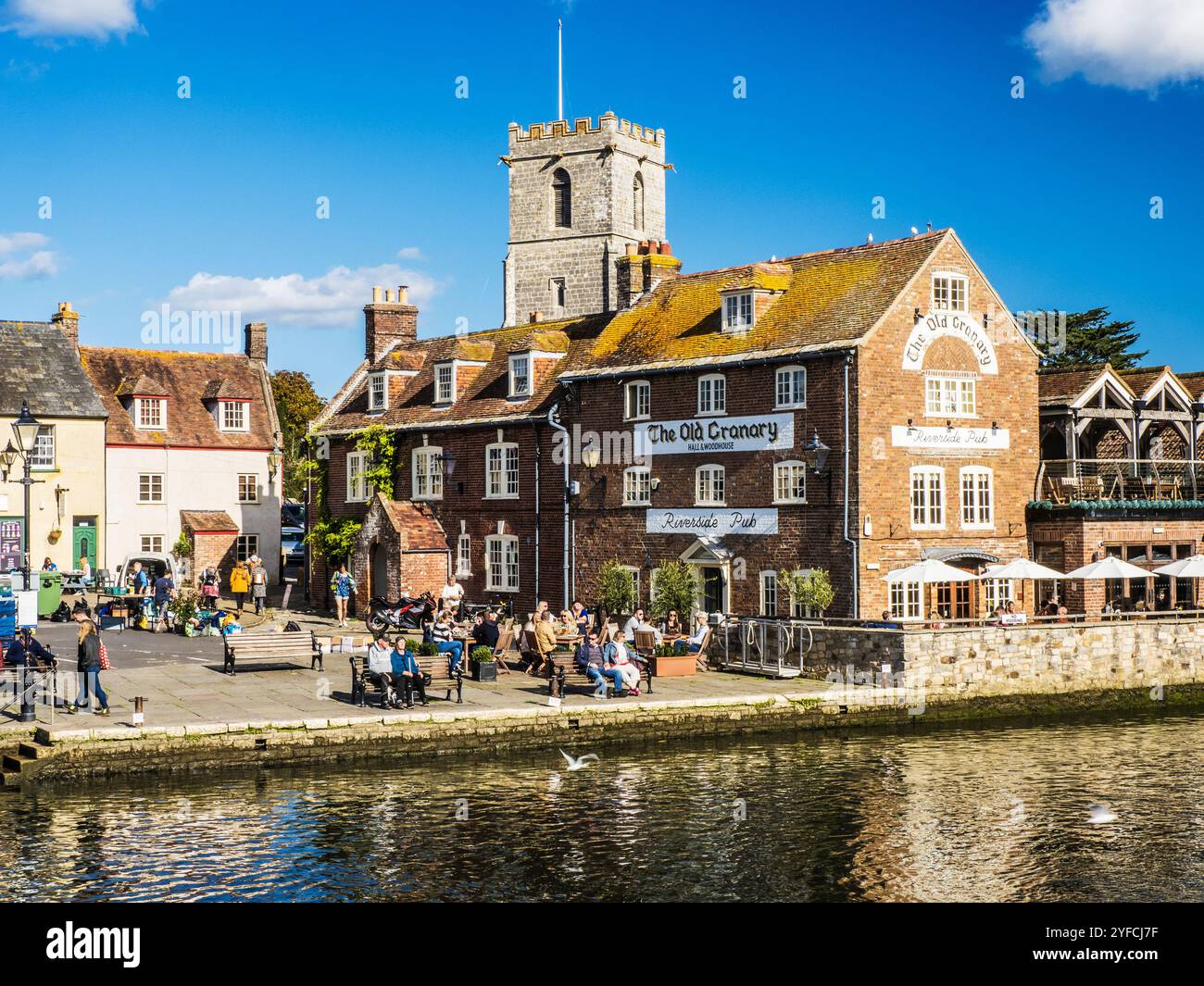 Il vivace Quay di Wareham nel Dorset. Foto Stock