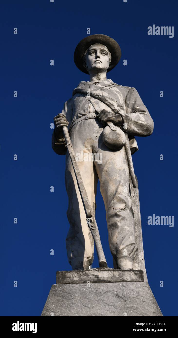 La statua del soldato confederato sulla piazza di Brandon, Mississippi. Foto Stock