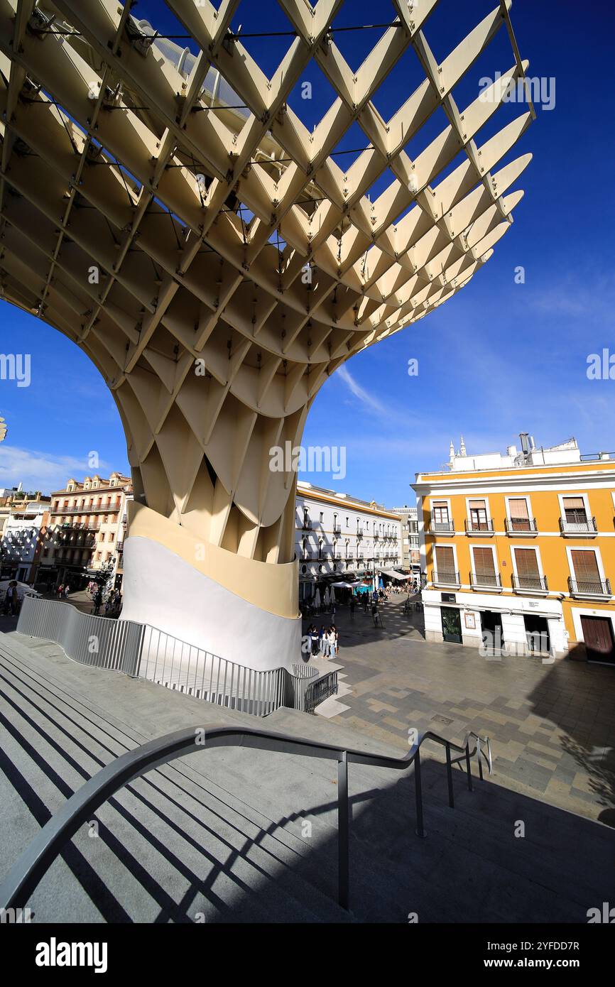 Setas de Seville - ombrelloni di funghi nel centro della città, sopra il mercato. Foto Stock