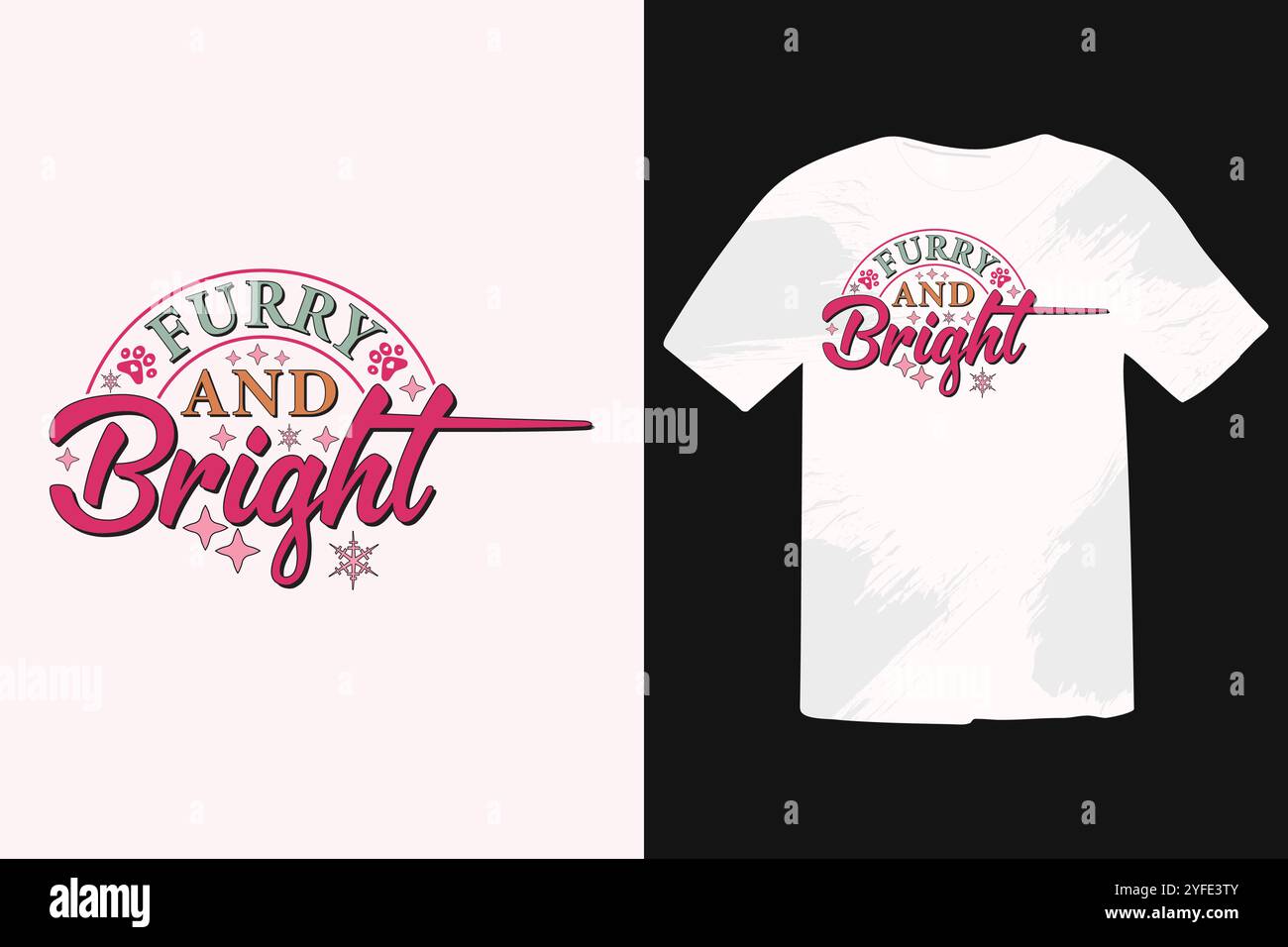 Christmas Pink Dog SVG Design Illustrazione Vettoriale