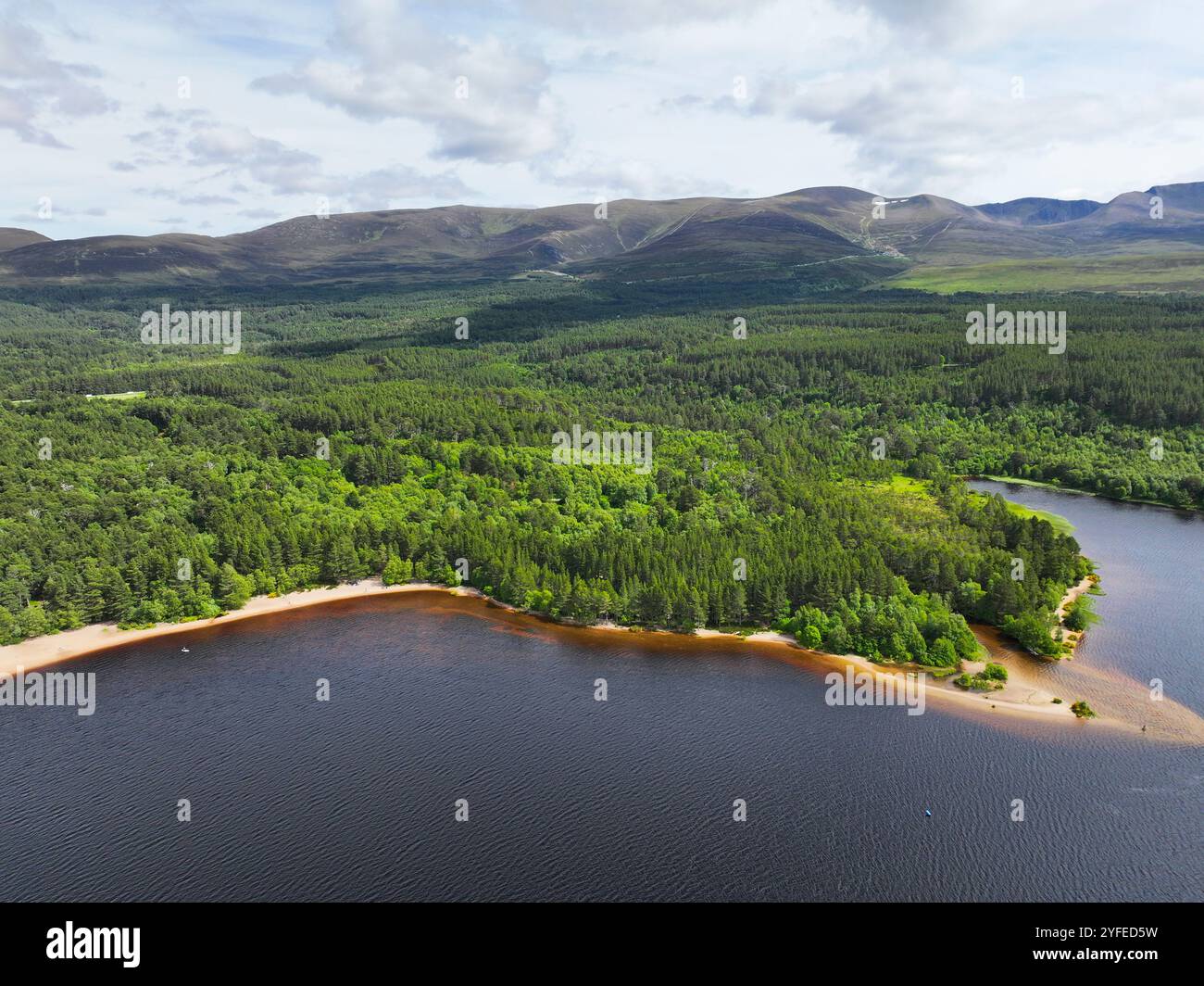 Veduta aerea del Loch Morlich Glenmore Aviemore Foto Stock