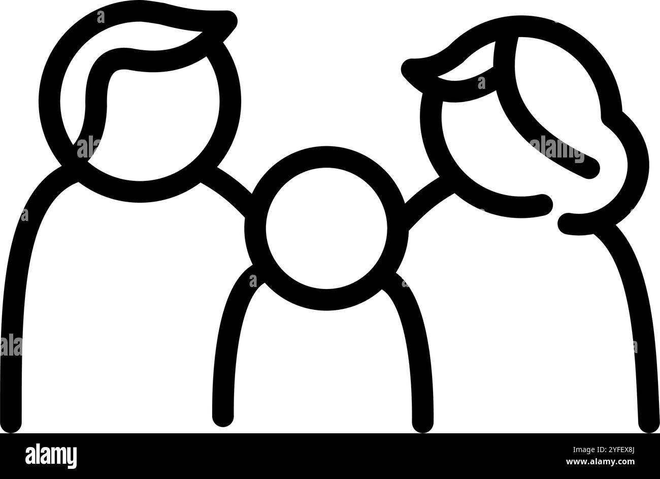 Famiglia, uomo con donna e bambino - icona vettoriale Illustrazione Vettoriale