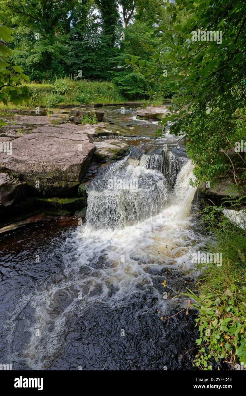 Pots of Gartness Waterfall on Endrick Water, near Killearn, Stirlingshire, Scotland, UK, luglio 2024. Foto Stock