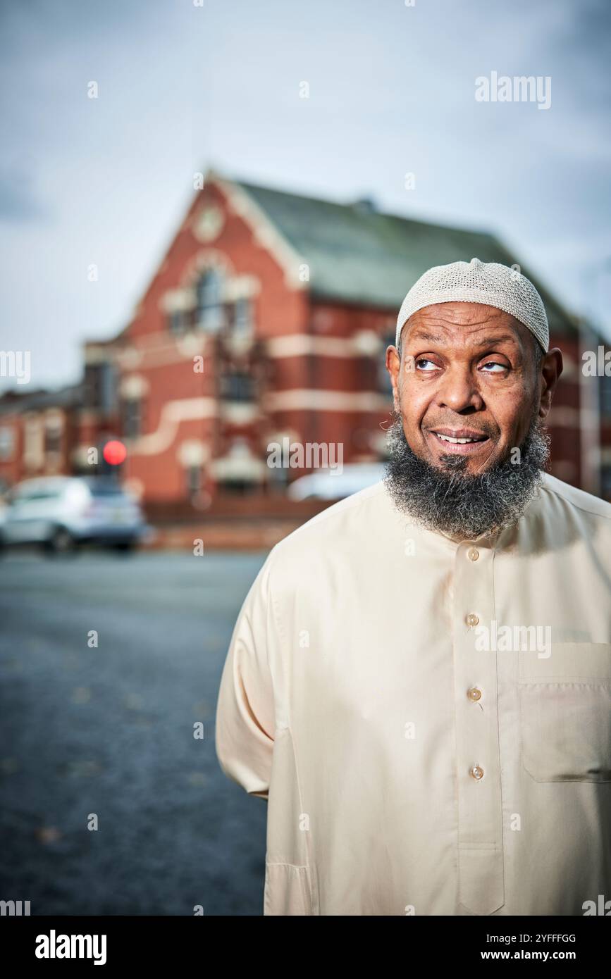 Imam Ibrahim Hussain dalla Moschea di Southport e dal Centro culturale Islamico Foto Stock