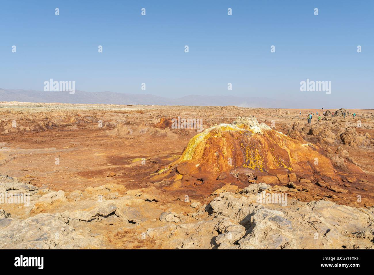 Il surreale paesaggio vulcanico di Dallol nella depressione di Danakil, Etiopia Foto Stock