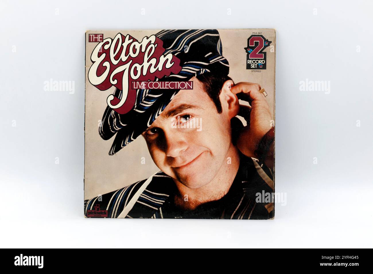 Copertina LP in vinile per il doppio disco di elton john, registrazioni live, raccolta live - 2 set di dischi Foto Stock