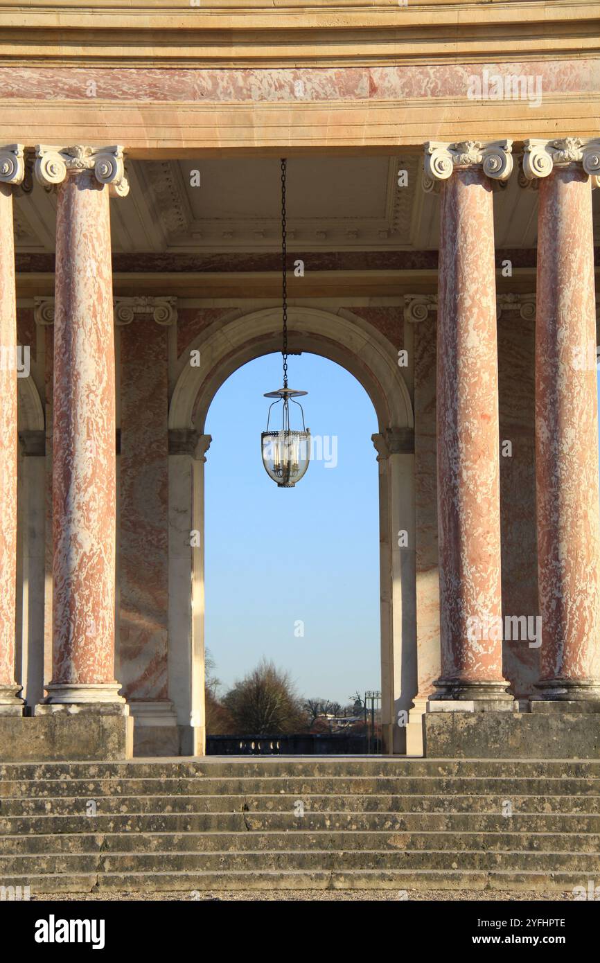 Colonne di marmo della Reggia di Versailles Foto Stock