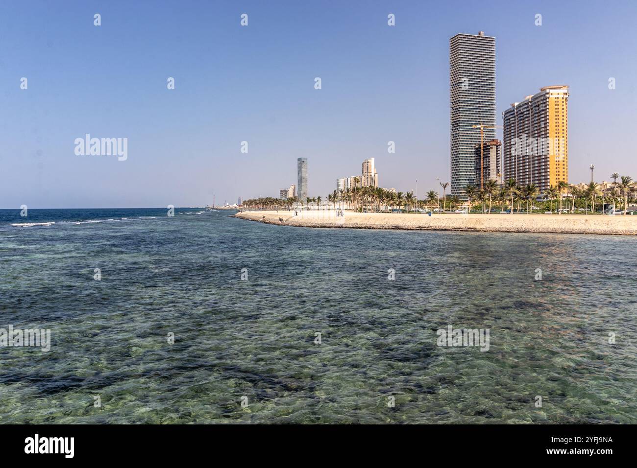 Costa marittima a Jeddah, Arabia Saudita Foto Stock