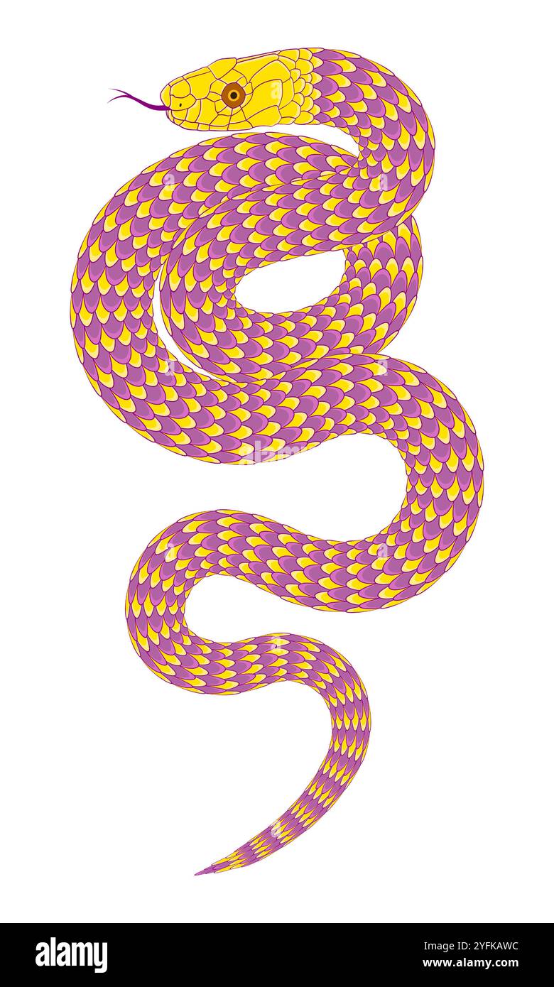 motivo di serpente cartoni animati arancione astratto Illustrazione Vettoriale