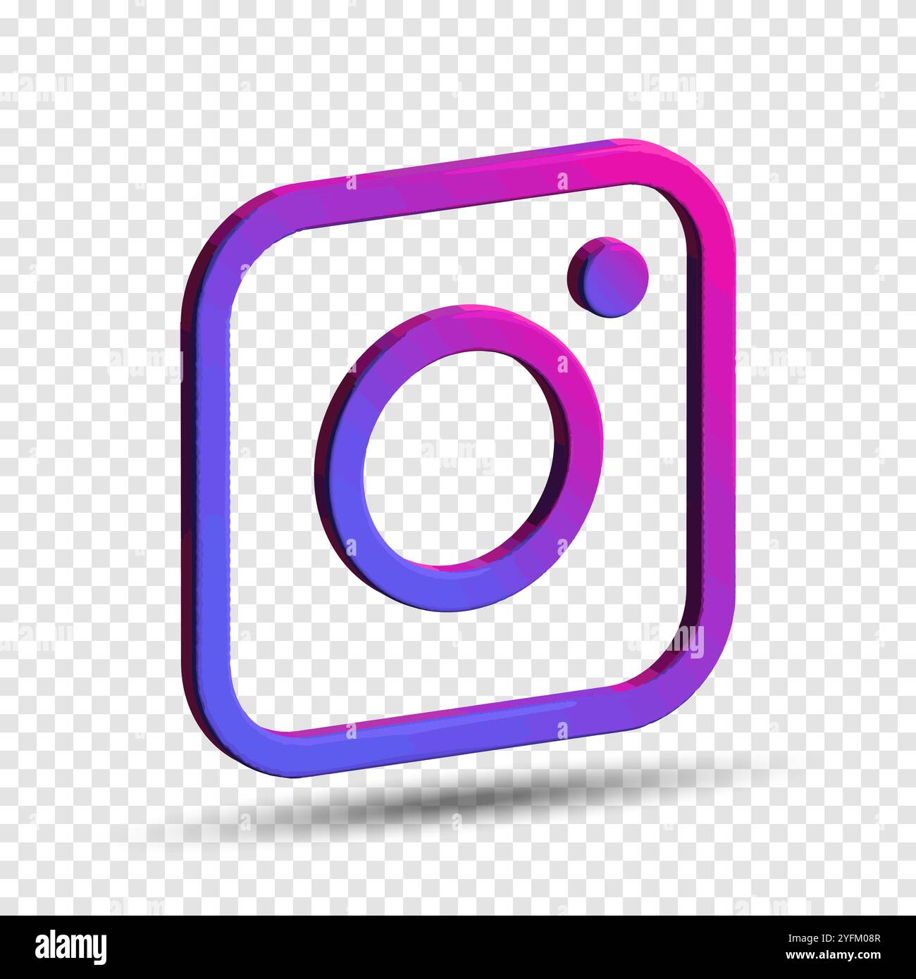 Confronto dei logo Instagram: Gradiente vs. Colore solido. Illustrazione Vettoriale
