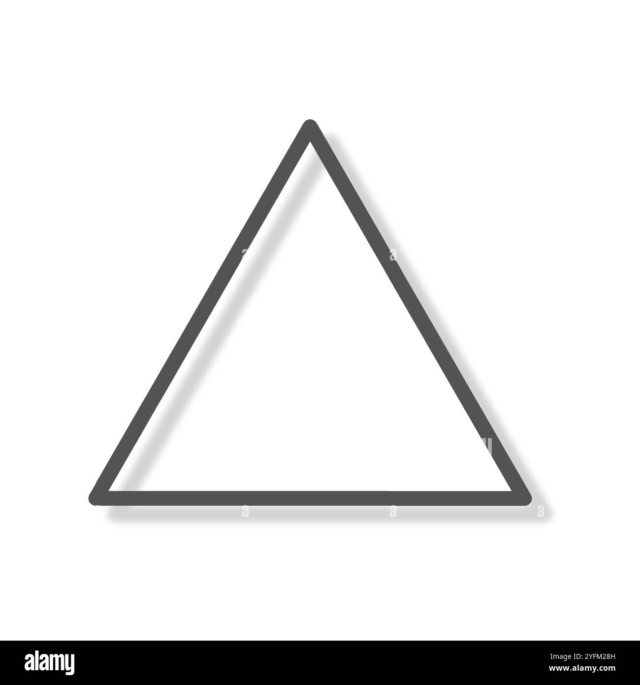 Forma geometrica triangolare con contorno 3D con vettore ombra. Illustrazione Vettoriale