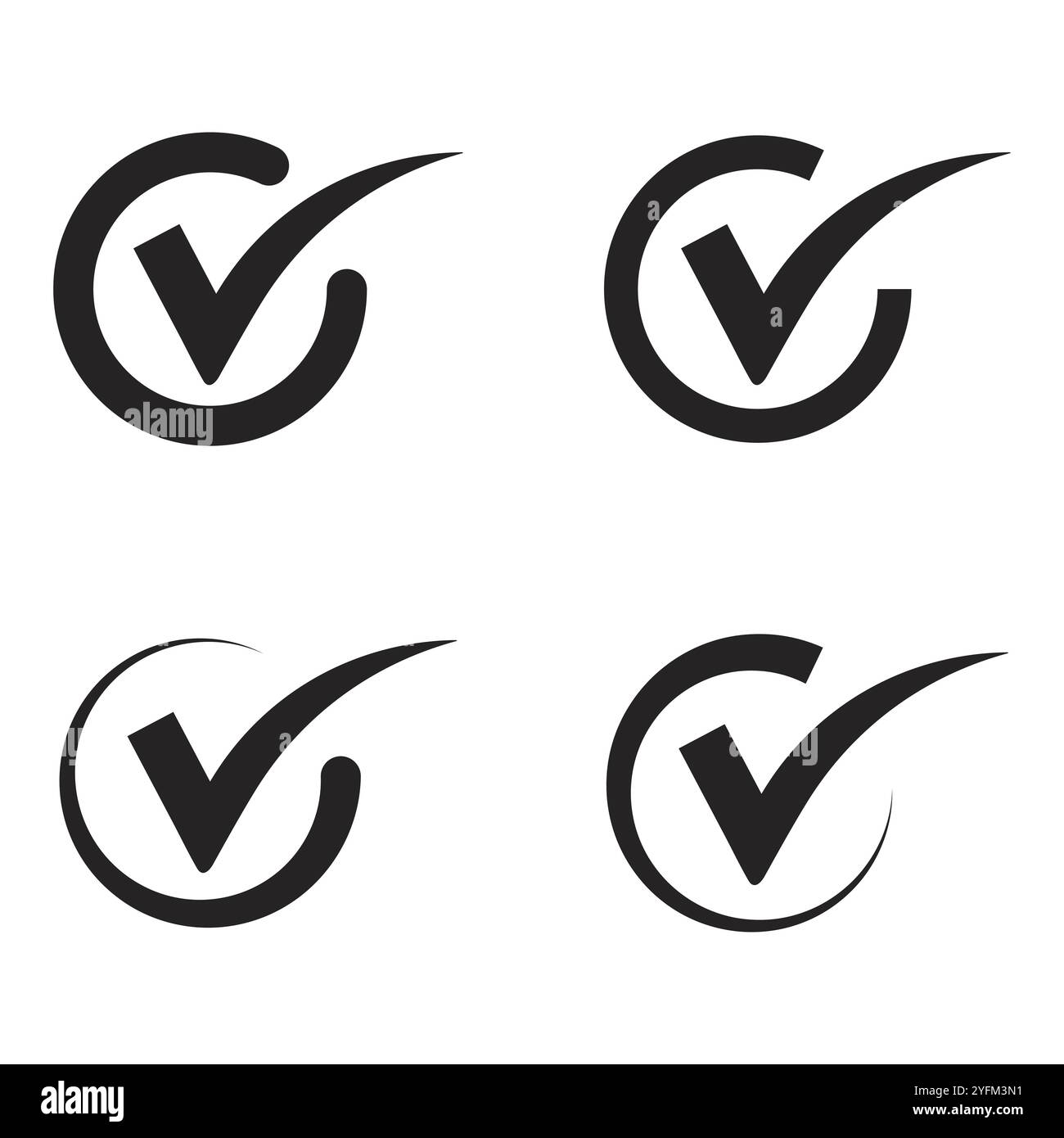 Quattro semplici icone di selezione su sfondo bianco. Illustrazione Vettoriale