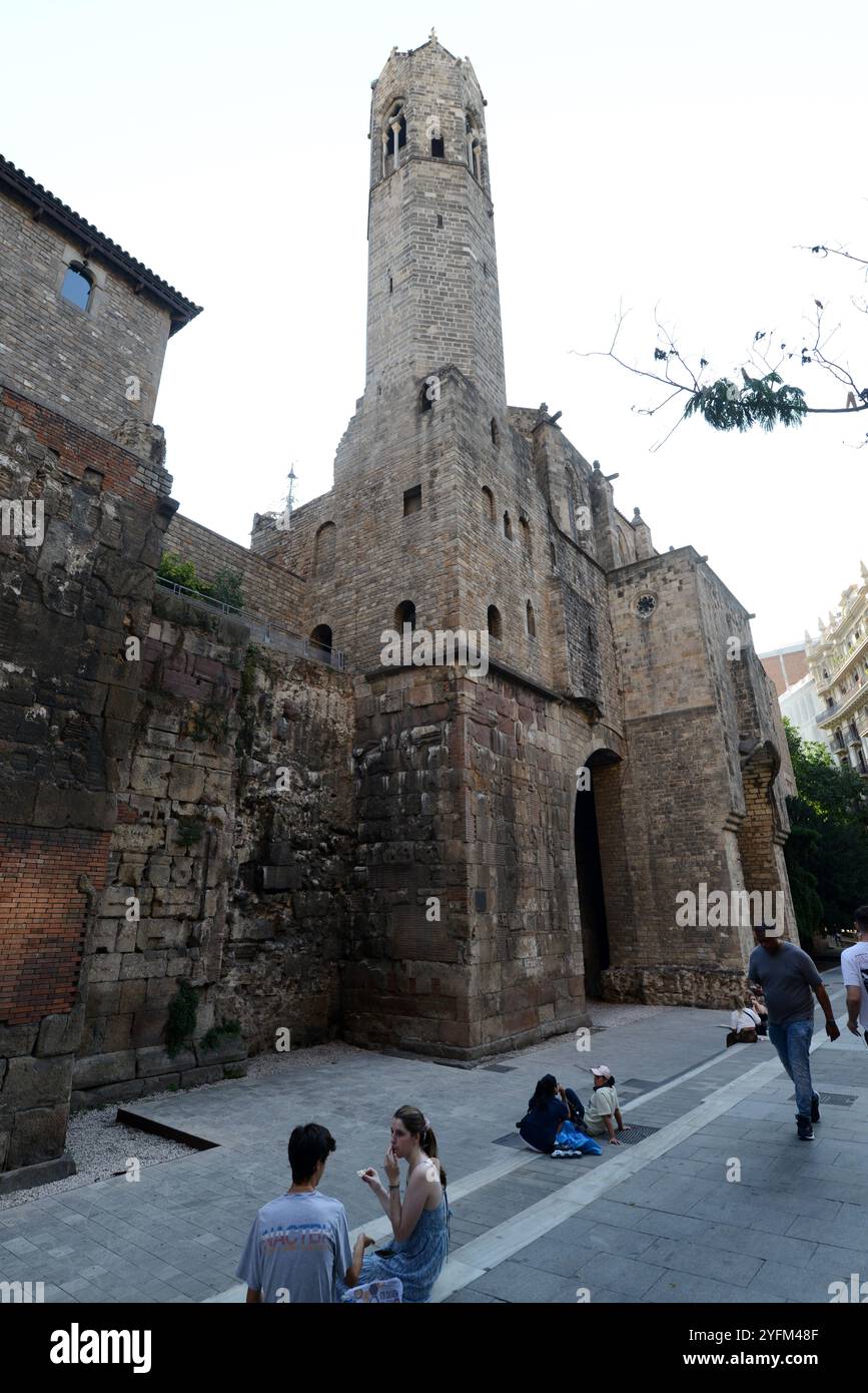 La Cappella di Santa Àgata in Piazza del Rei nel quartiere gotico di Barcellona, Spagna. Foto Stock