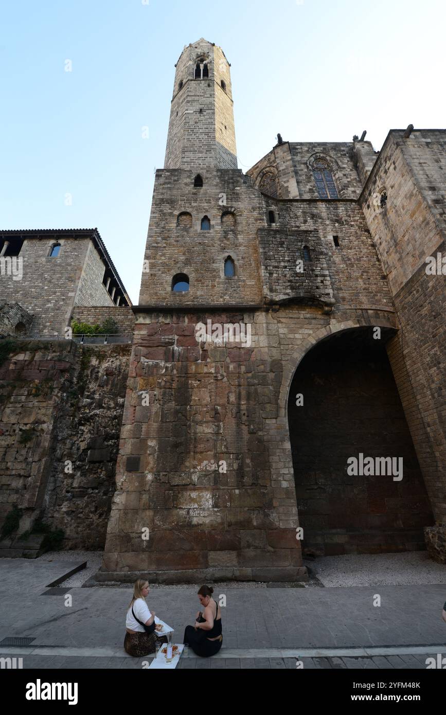 La Cappella di Santa Àgata in Piazza del Rei nel quartiere gotico di Barcellona, Spagna. Foto Stock