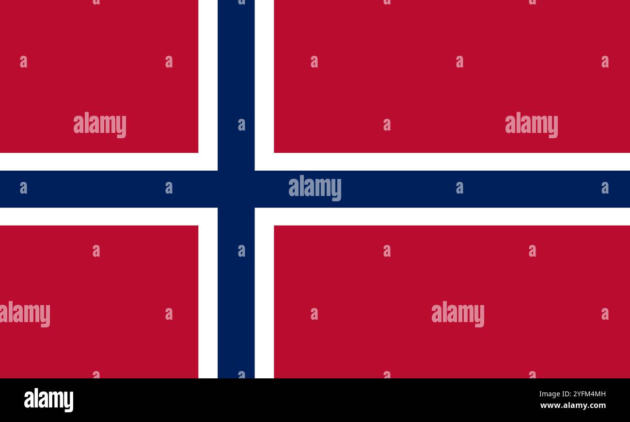 Immagine ad alta risoluzione della bandiera norvegese. Illustrazione Vettoriale