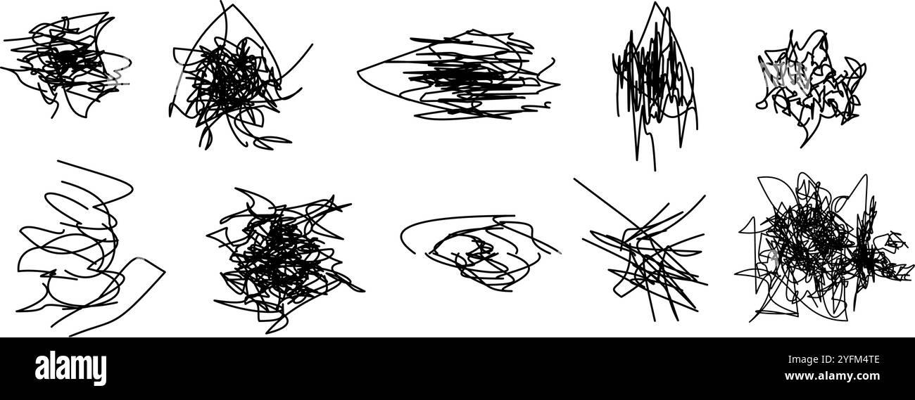 Collezione di modelli di scrittura astratti per l'ispirazione del design. Illustrazione Vettoriale