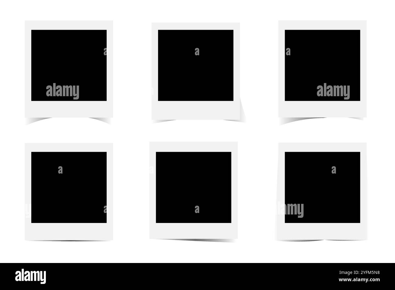 Cornici fotografiche vuote su sfondo bianco. Illustrazione Vettoriale