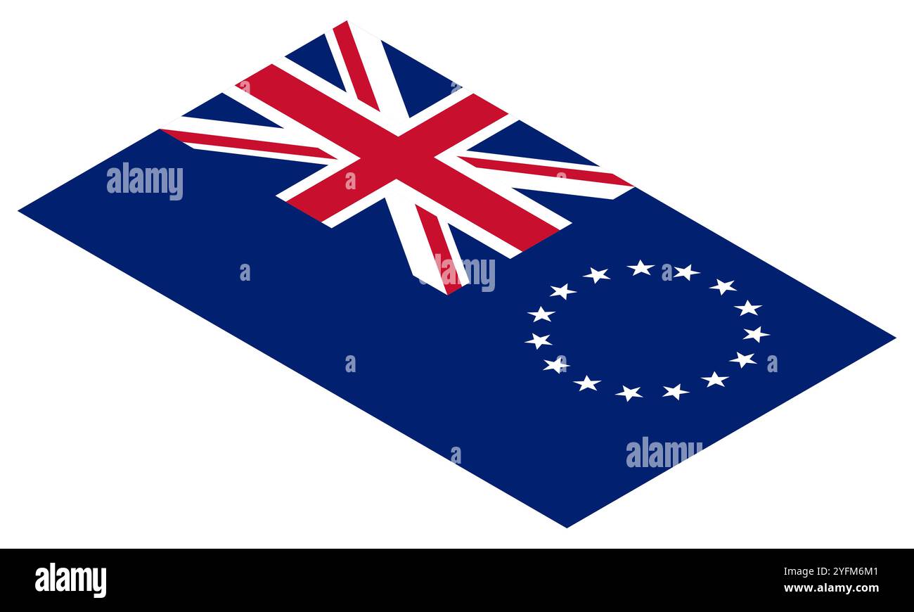 Bandiera ufficiale delle Isole Cook. Illustrazione Vettoriale