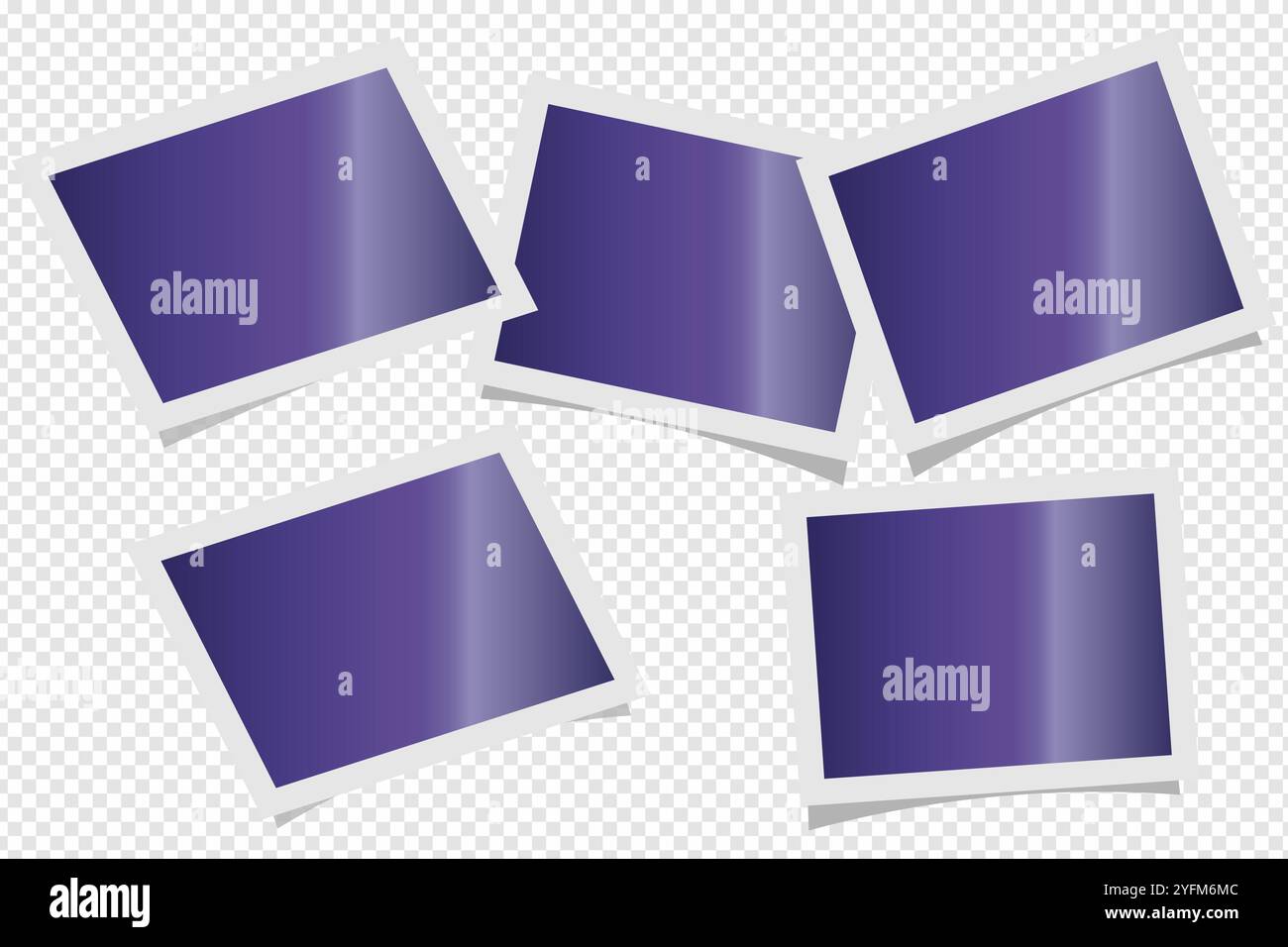 Cornici fotografiche vuote su sfondo bianco. Illustrazione Vettoriale