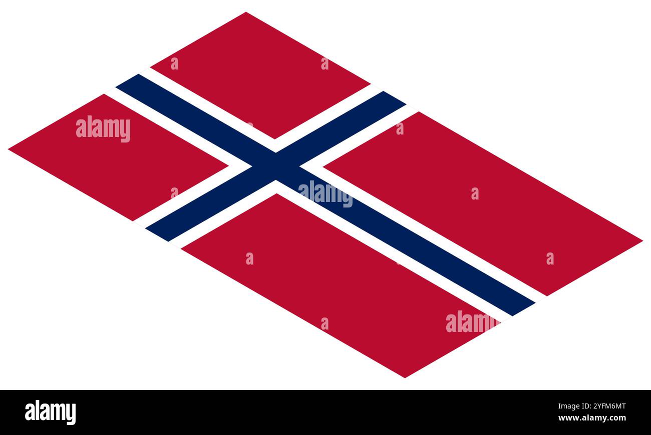 Primo piano del design Diagonal Norwegian Flag. Illustrazione Vettoriale