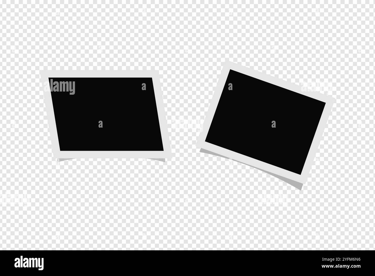 Cornici fotografiche vuote su sfondo bianco. Illustrazione Vettoriale