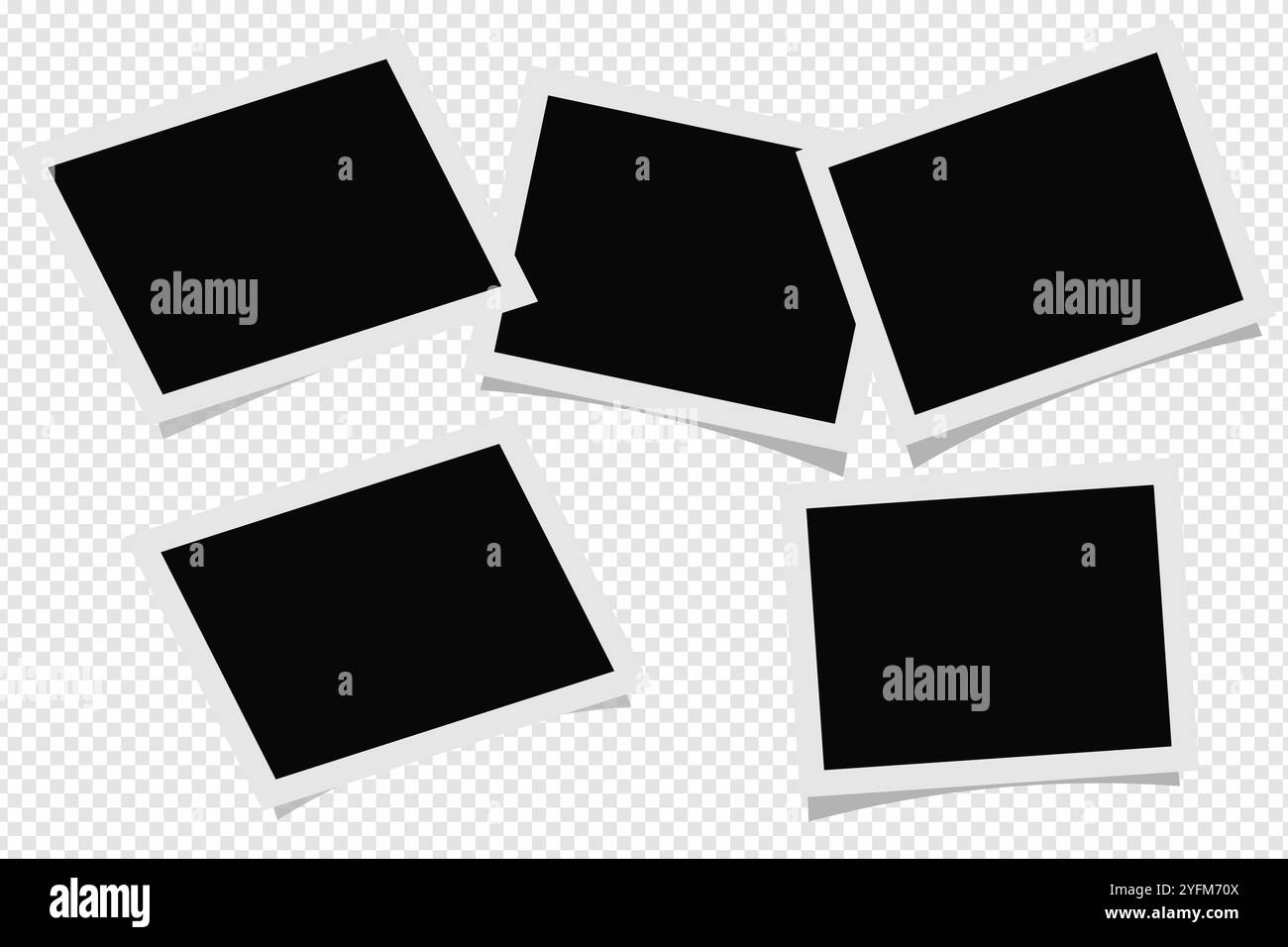 Cornici fotografiche vuote su sfondo bianco. Illustrazione Vettoriale