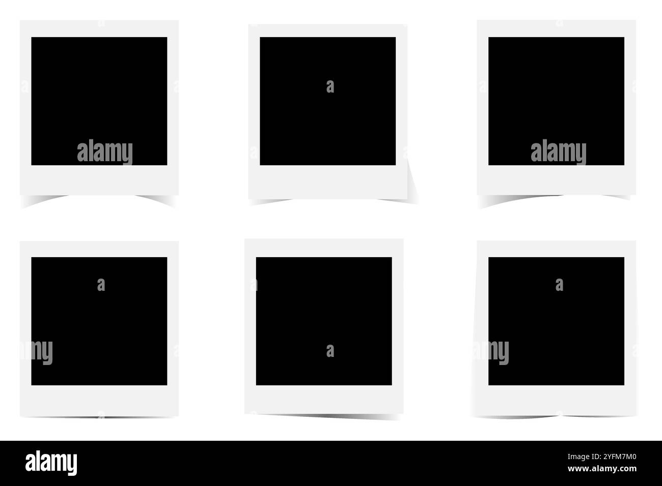Cornici fotografiche vuote su sfondo bianco. Illustrazione Vettoriale