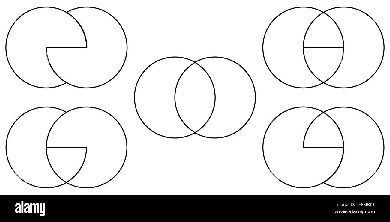Illustrazione del diagramma venn semplice della sovrapposizione dei set. Illustrazione Vettoriale