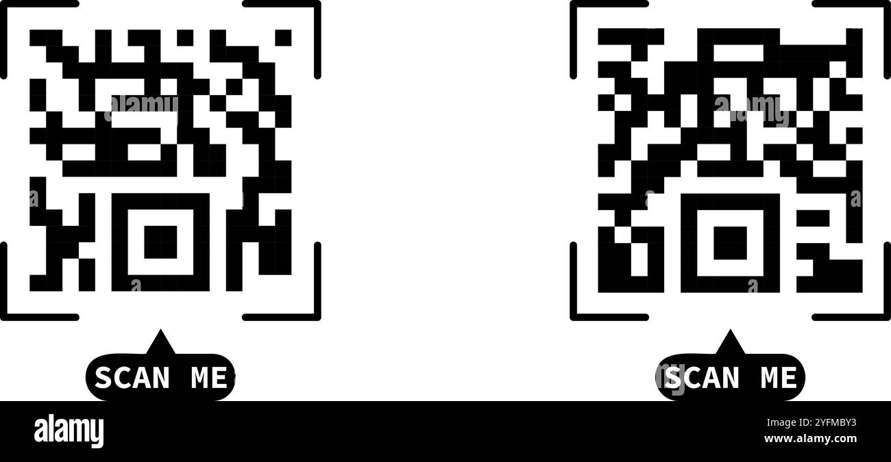 Immagine vettoriale scansione codice QR falso. Illustrazione Vettoriale