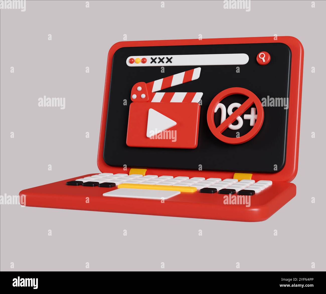 Deep Web Access Interface su notebook 3D Render Foto Stock