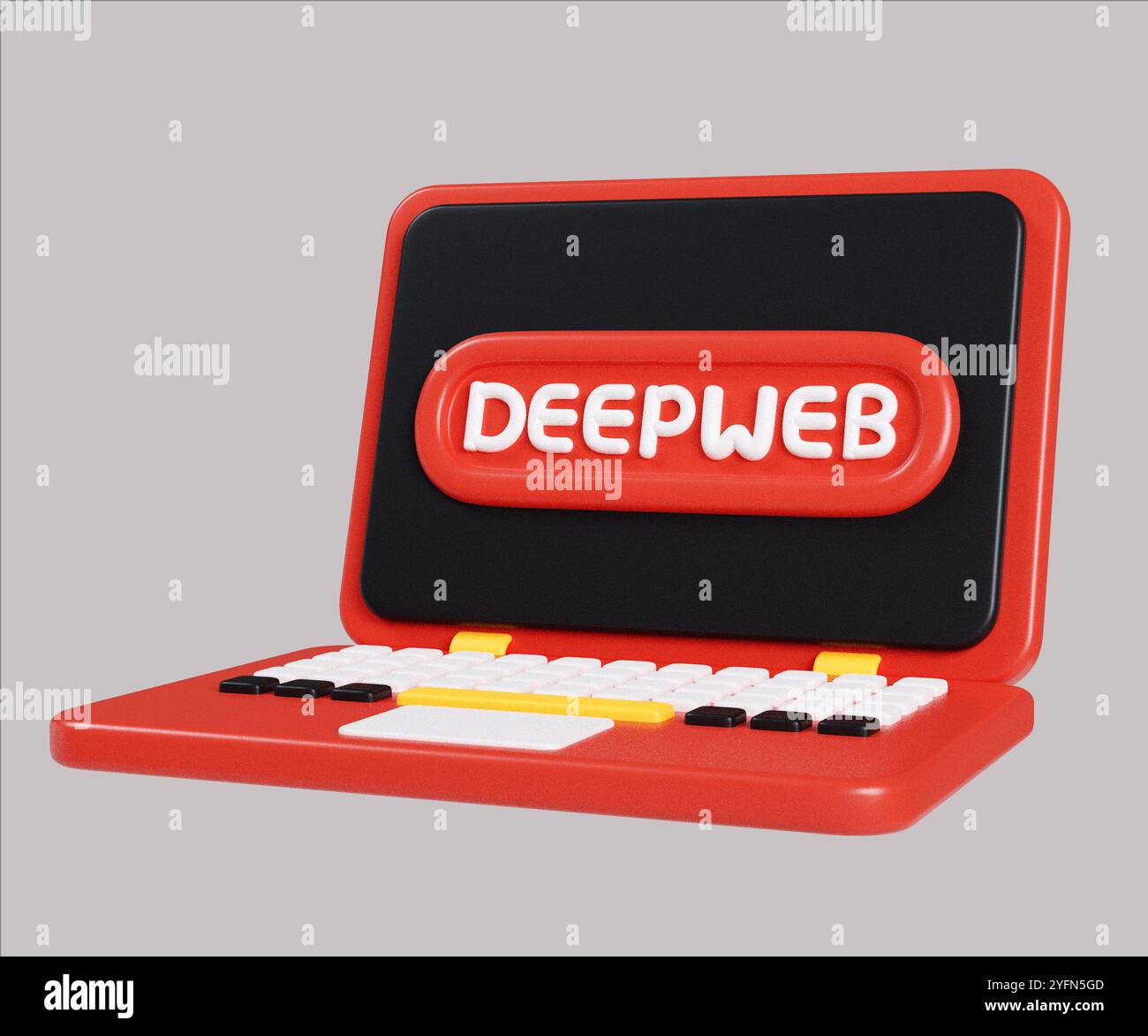 Deep Web Access Interface su notebook 3D Render Foto Stock