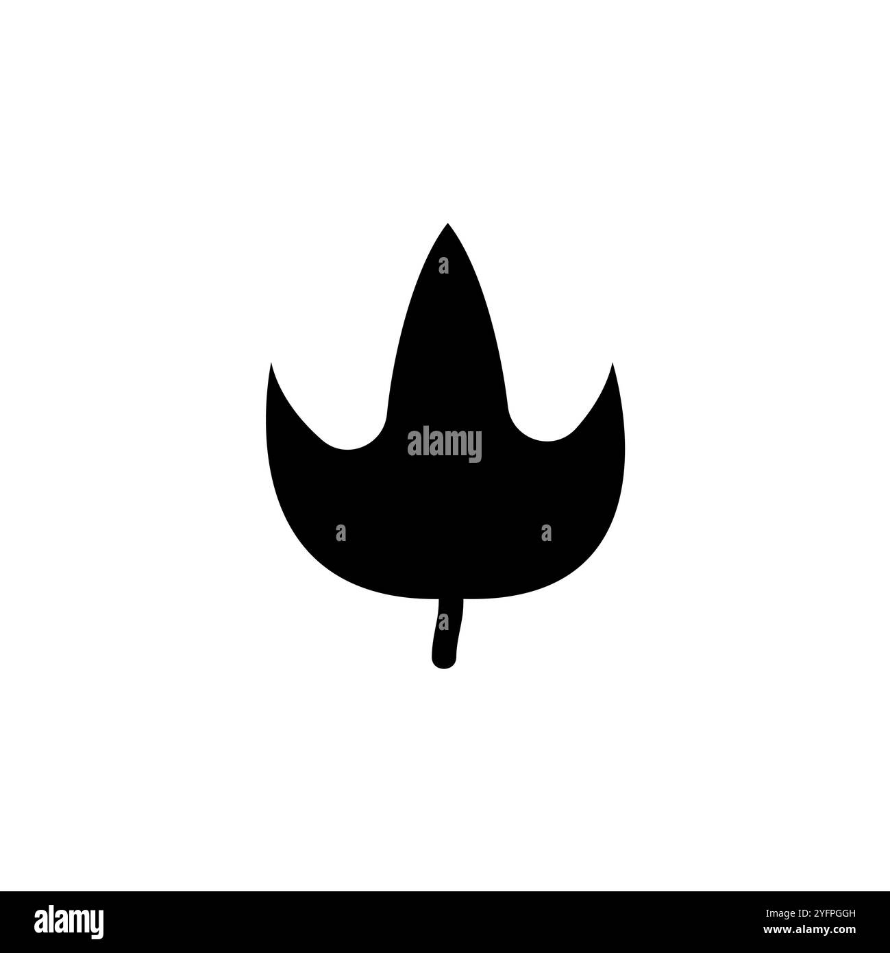 Foglia di betulla, pioppo, Ivy Foliage Solid Flat Vector icona isolata su sfondo bianco. Illustrazione Vettoriale