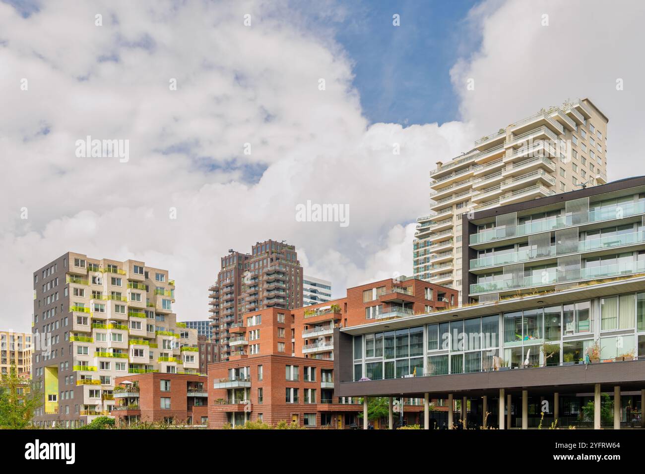 Appartamenti di lusso nella zona di Amsterdam Zuidas Foto Stock