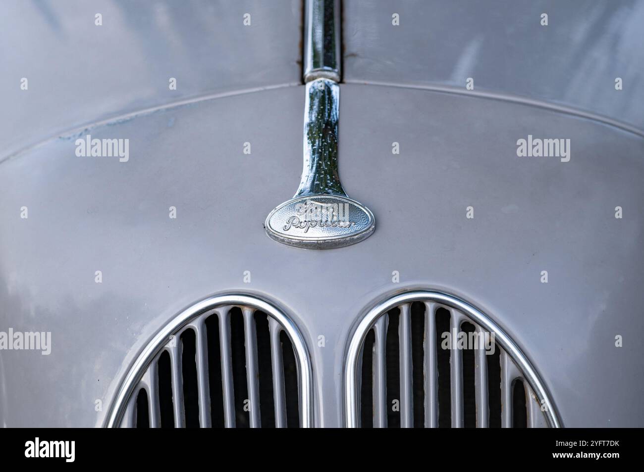 Un'auto grigia Ford popolare, Cumbria, Regno Unito Foto Stock