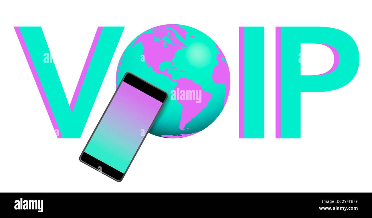 Il protocollo VoIP (Voice over Internet Protocol) consente agli utenti di effettuare chiamate telefoniche tramite Internet ed è un modo meno costoso per effettuare chiamate intenzionali. Si Foto Stock