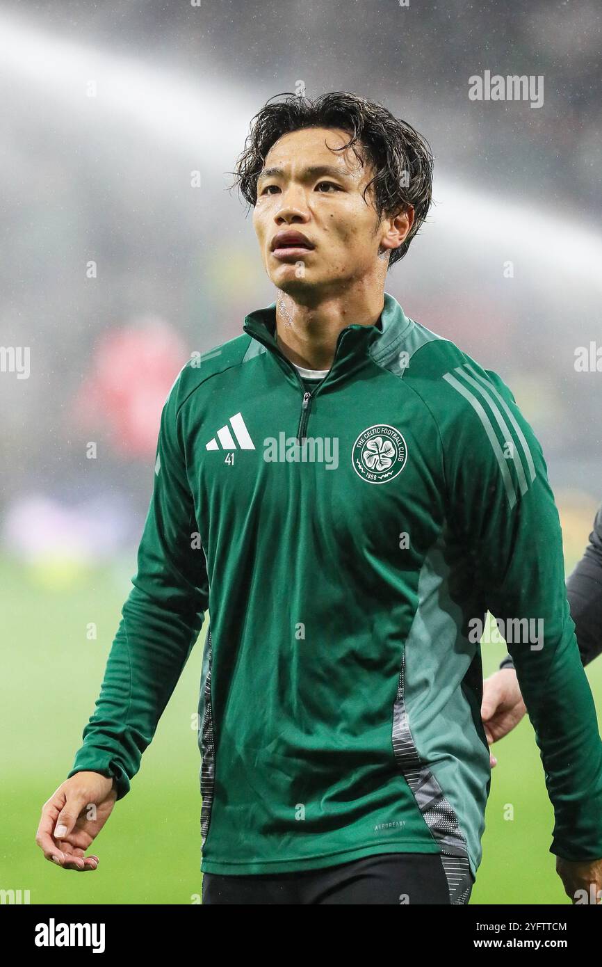 REO HATATE, giocatore di calcio professionistico, attualmente gioca con il Celtic FC, una squadra scozzese di Premiership con sede a Glasgow. Foto Stock