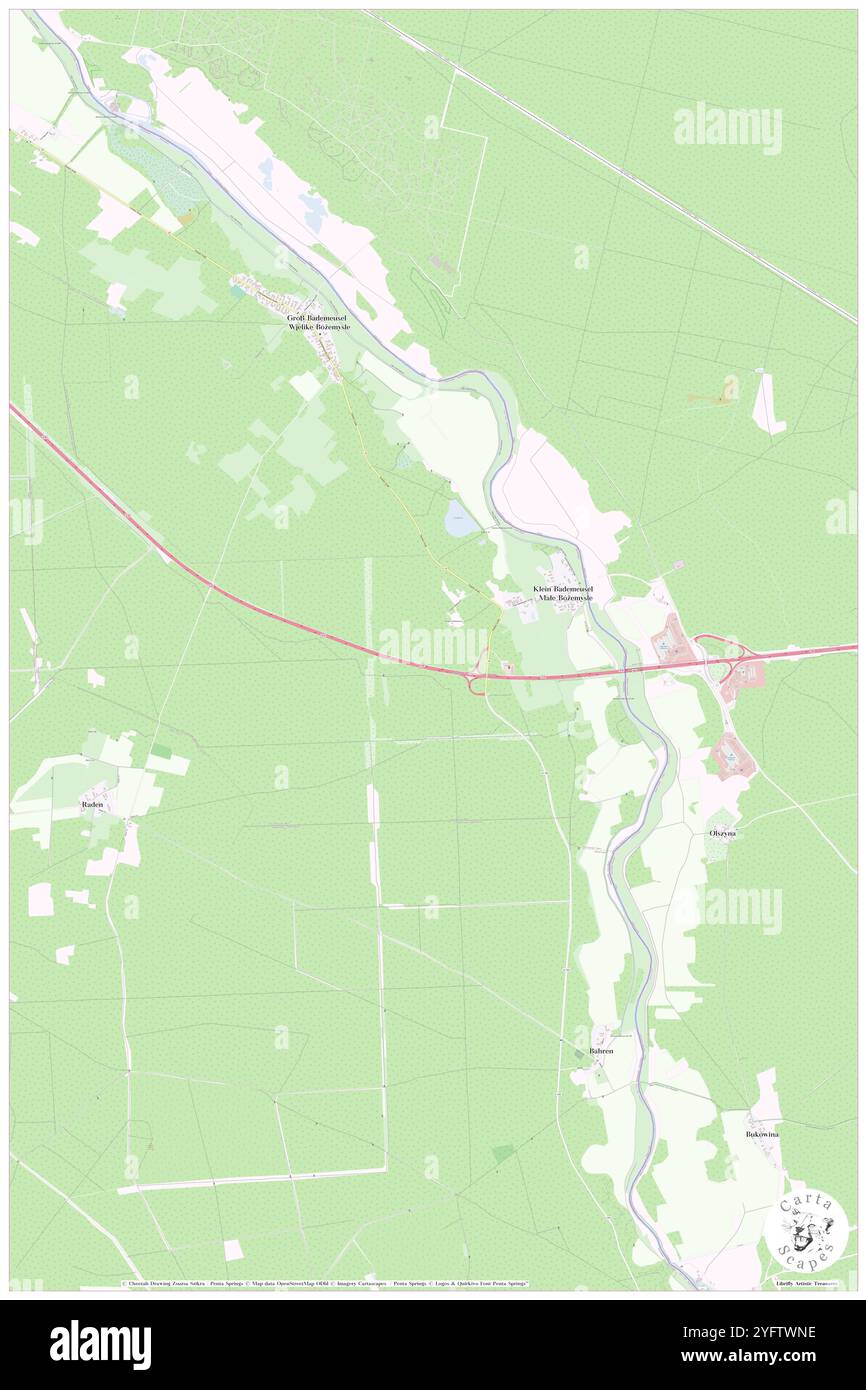 Klein Bademeusel, DE, Germania, Brandeburgo, N 51 40' 20'', N 14 44' 41'', mappa, Cartascapes Mappa pubblicata nel 2024. Esplora Cartascapes, una mappa che rivela i diversi paesaggi, culture ed ecosistemi della Terra. Viaggia attraverso il tempo e lo spazio, scoprendo l'interconnessione del passato, del presente e del futuro del nostro pianeta. Foto Stock