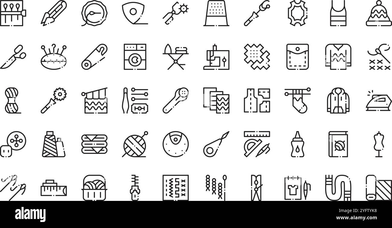 Raccolta di icone vettoriali di alta qualità con traccia modificabile. Ideale per progetti professionali e creativi. Illustrazione Vettoriale